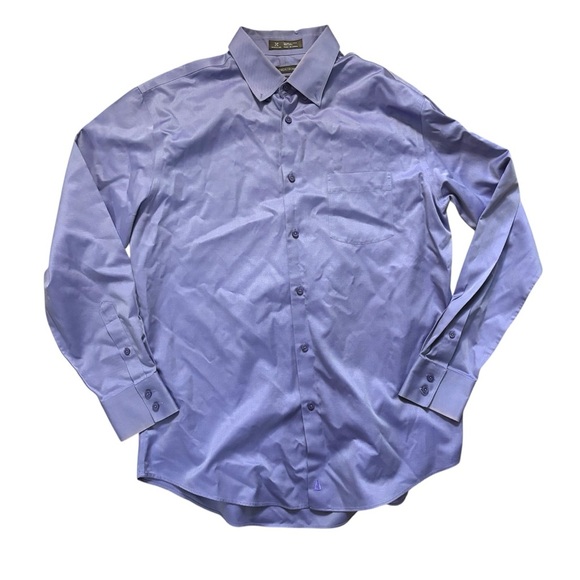 Nordstrom Mens Button Down Long Sleeve Dress Shirt Purple Size Large 100% Cotton - Picture 1 of 4